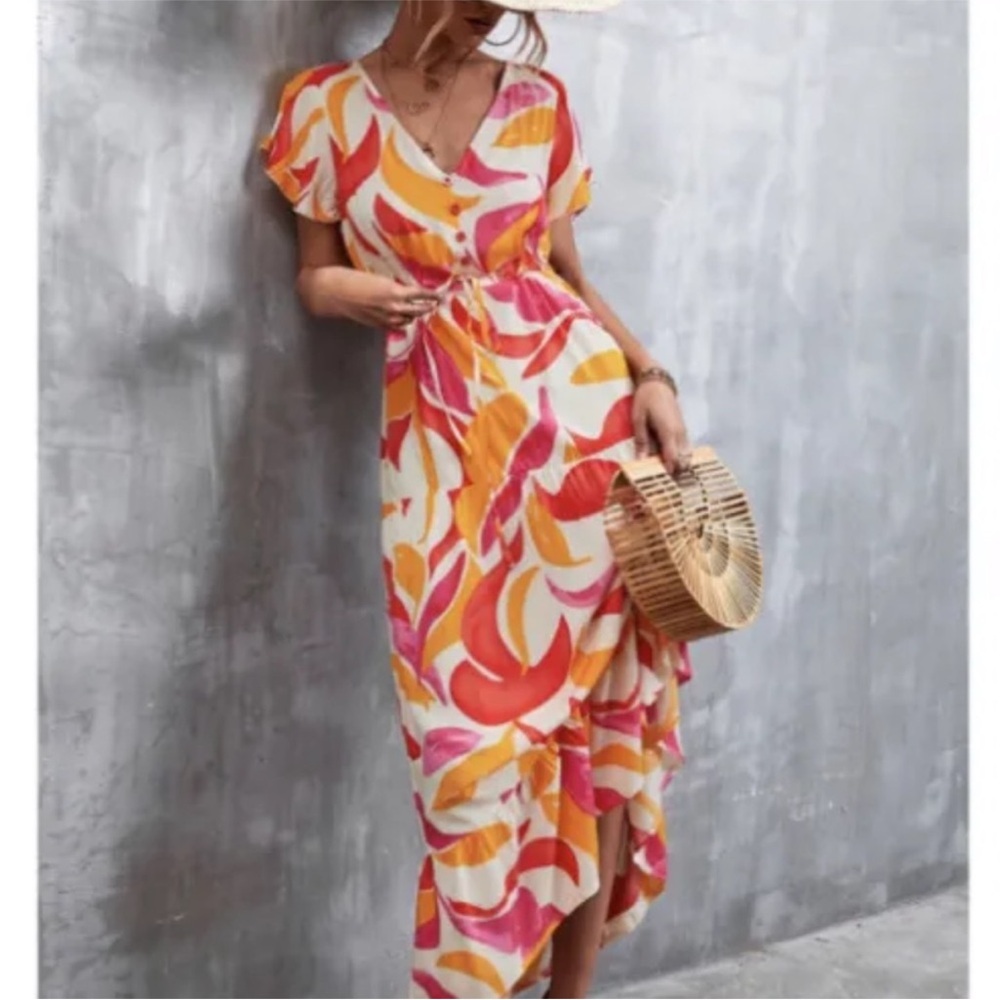 ABEL THE LABEL Swish Printed High Low Dress size Medium